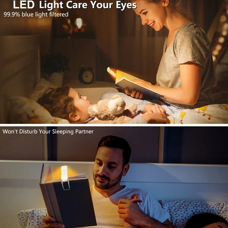 Книжный светильник с таймером USB аккумуляторная лампа для чтения зажимом ночник