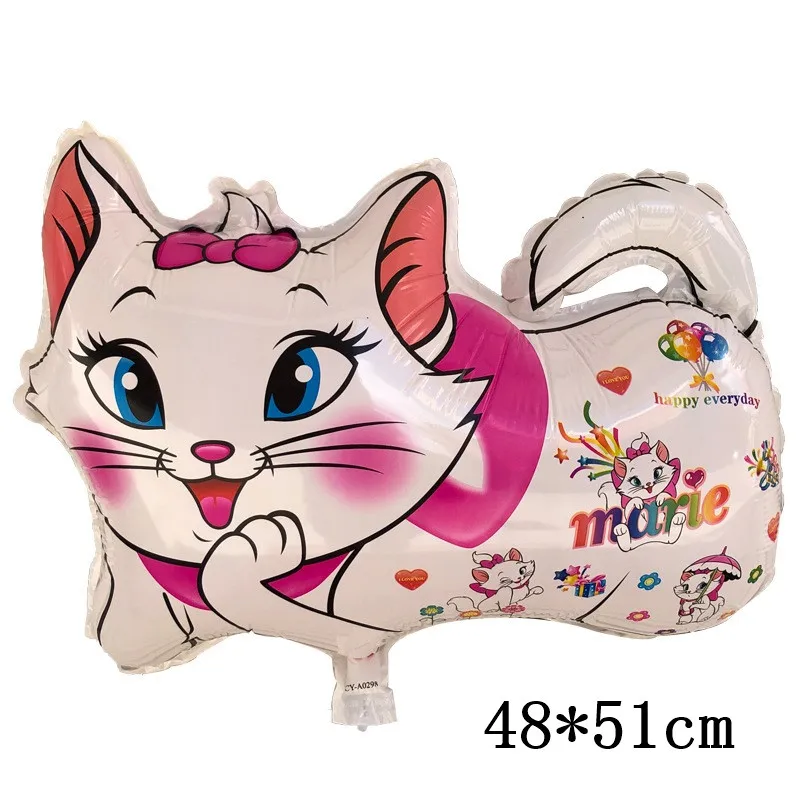 Воздушные шары в виде кота-Мари розовые с флагом принцессы баннер на день