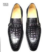 kexima chue new arrival men dress shoes male formal shoes buckle men crocodile leather brush color leahter wedding shoes meeting