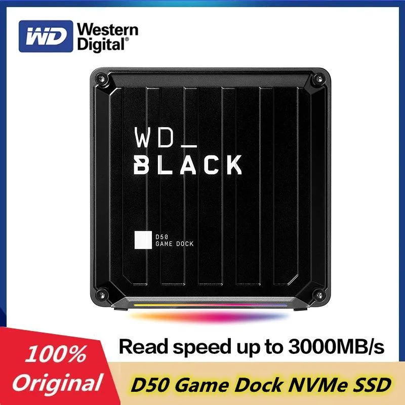 

Western Digital WD BLACK D50 2TB 1TB 0TB Game Dock NVMe SSD Solid State Drive RGB External Game Hard Drive Up to 3,000 MB/s