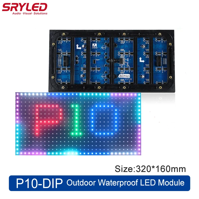 Светодиодная матричная панель для улицы P10-DIP 320 × 160 мм RGB DIP-570 HD ТВ-экран Pantalla Led