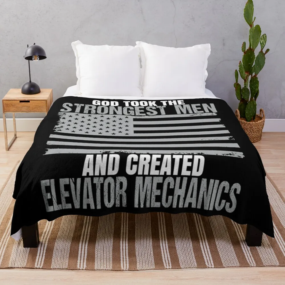 

Strongest Men Are Elevator Mechanics Throw Blanket Soft Bed Blankets