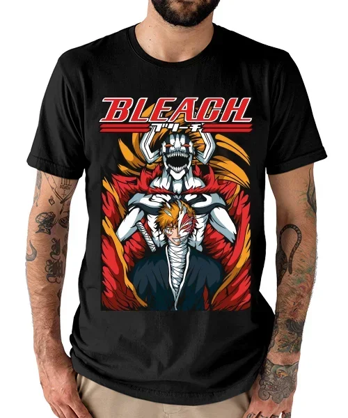 Хлопковая аниме футболка унисекс Camiseta с отбеливателем Vasto Lorde Ichigo