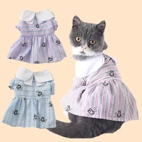 summer dog clothes cute rabbit print sling dress thin skirt for small cat sunscreen bichon chihuahua costume puppy kitten dress