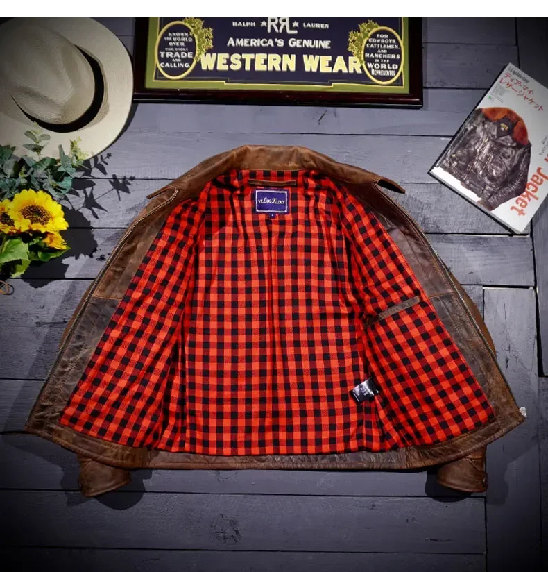 Кожаная куртка Blunt Razor CFS Kudu Style American Retro Italian Distressed Heavy Oil Wax Goat Skin Mendoza RRL