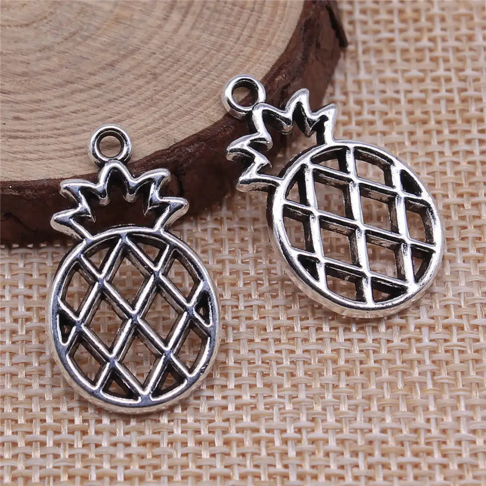 Подвески в виде ананаса для изготовления ювелирных изделий античное серебро 1 Х0