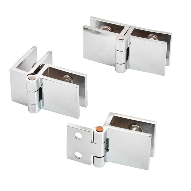 

0/90/180Degree Punching-free Glass Door Hinges Bilateral Clip Home Easy Install Glass Clamp Durable Cabinet Door Hinge Dropship