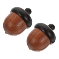 2pcs mini acorn decors wooden acorn pendants decorative acorn necklaces diy accessory