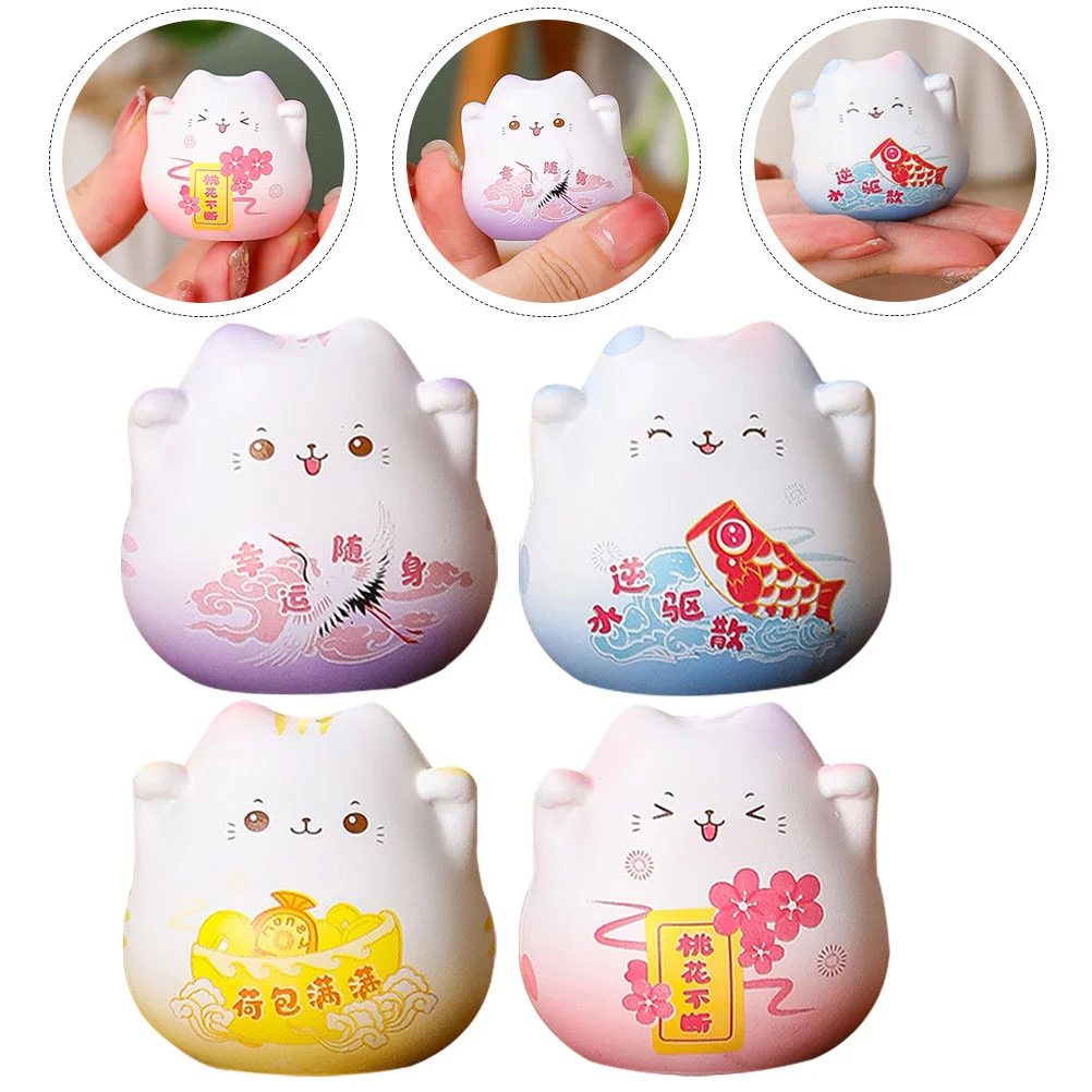 

4pcs Tiny Cat Adorns Desktop Cat Ornaments Adorable Cat Figurine Adorns Decorative Cat Charm
