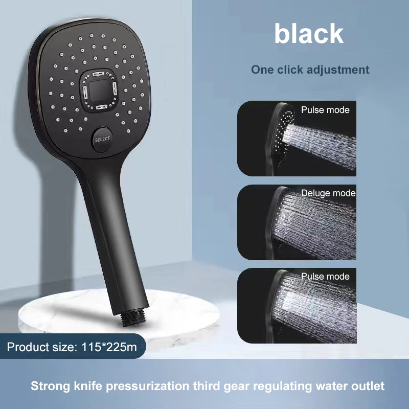 

Wall Mounted Adjustable Shower 3 Modes Round Chrome Plated Water-saving Nozzle Detachable Bathtub Faucet Bathroom Accessories