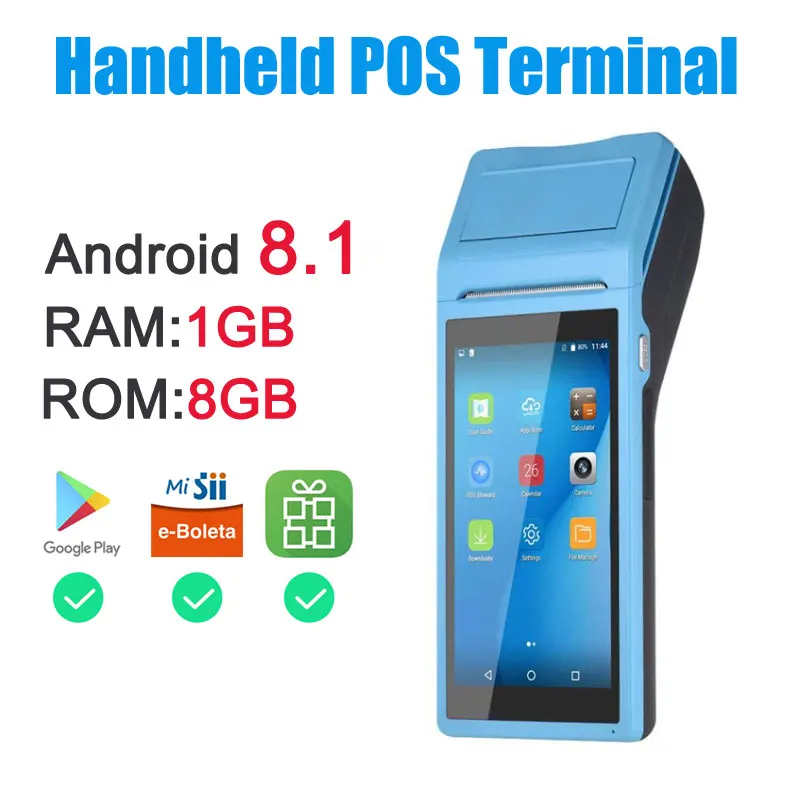 PDA Android POS Bluetooth Термальный чековый принтер 3G WiFi мобильный заказ терминал