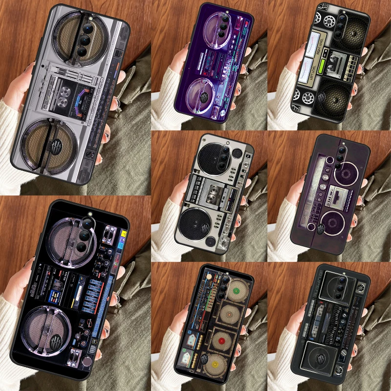 Retro Black Boombox Phone Case For ZTE Nubia Red Magic 5G 5S 6R 6S 7S Pro RedMagic 8 Pro 6 7 Pro Back Cover