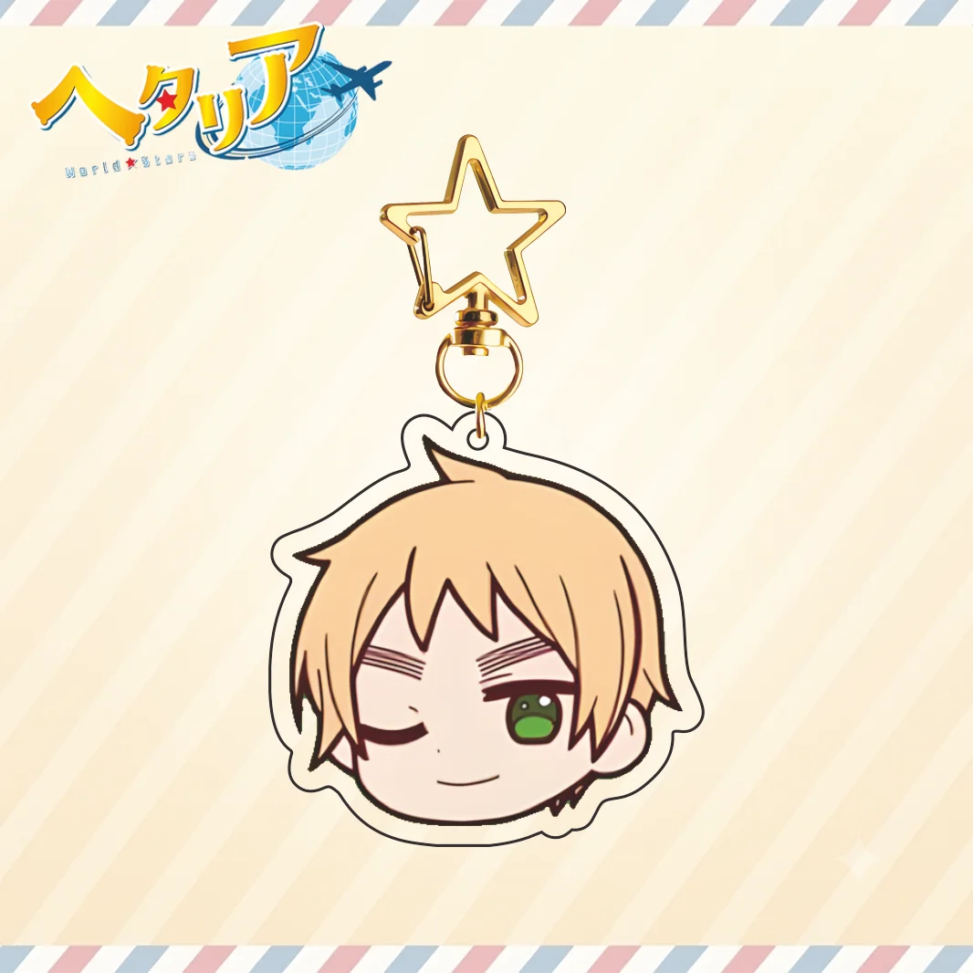 Фото Новейший акриловый брелок из серии Hetalia World Stars, Фелициано, Артур, Людвиг, Кику, Альфред, Иван, Гилберт, аниме-акриловая фигурка. №3