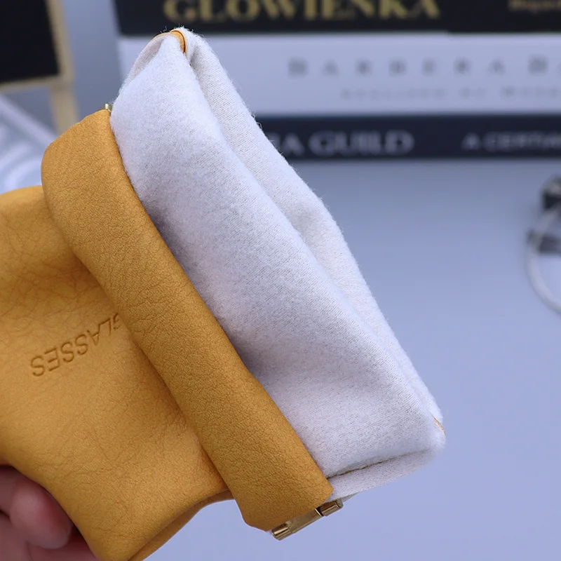 Automatic Closing Eyewear Bags Portable Small Sunglasses Case PU Leather Handbag Unisex Eyewear Case Elastic Pocket