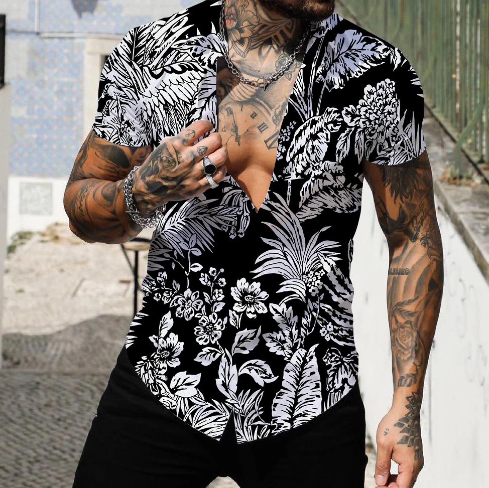 

2022 Shirts For Men 3d Printed Men's Hawaiian Shirt Figure 5xl Short Sleeve Fashion Tops Tee Shirt Men Blouse Camisa