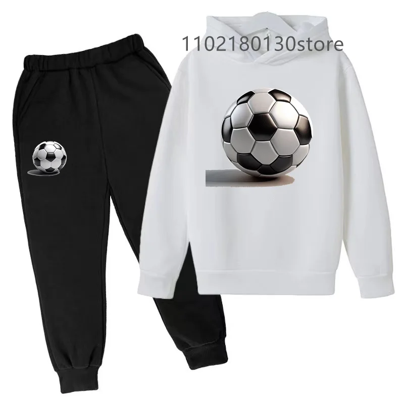 Football sport Hoodie tops+Pants Set Toddler Coat spring autumn Children's 3-13 Year Boy Girl Sweatshirt leisure Clothing