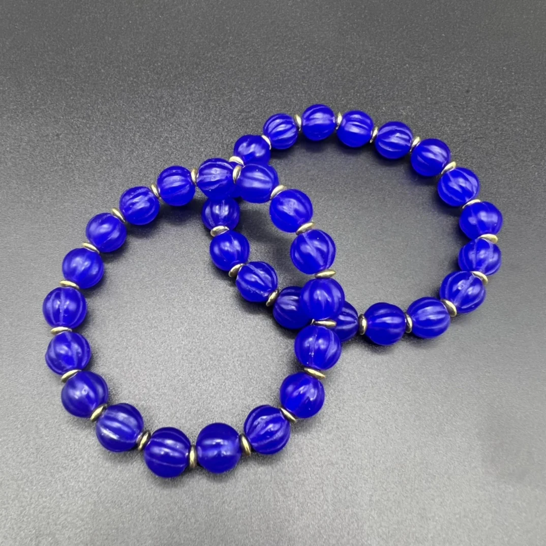 

1pcs/lot Natural Boutique Blue Agate Pumpkin Beads Bracelet exquisite Fashion grace jewelry folk-custom wholesale precious gem