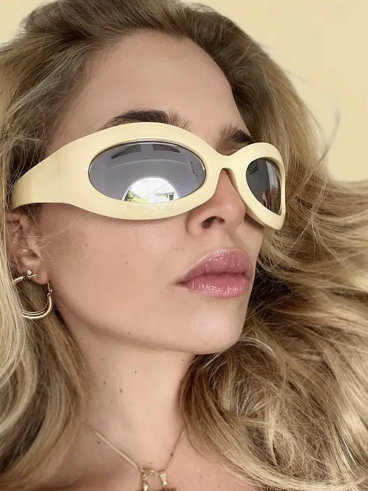 

Personality Y2K Goggle Driving Sunglasses For Women 2023 New Classic Punk Sports Small Oval Lens Frame Sun Glasses Shades Female