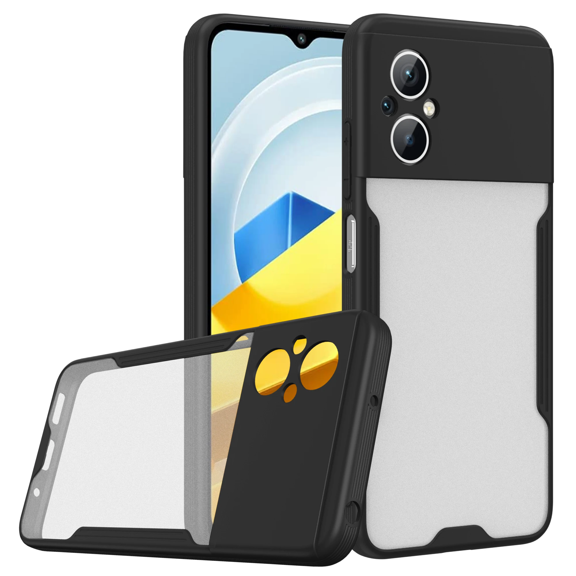 

For POCO M5 Slim Case,0.2mm Fit [Paper-Thin] Lightweight Case with Translucent Matte Finish Back[Anti-Fingerprints&Yellowing]