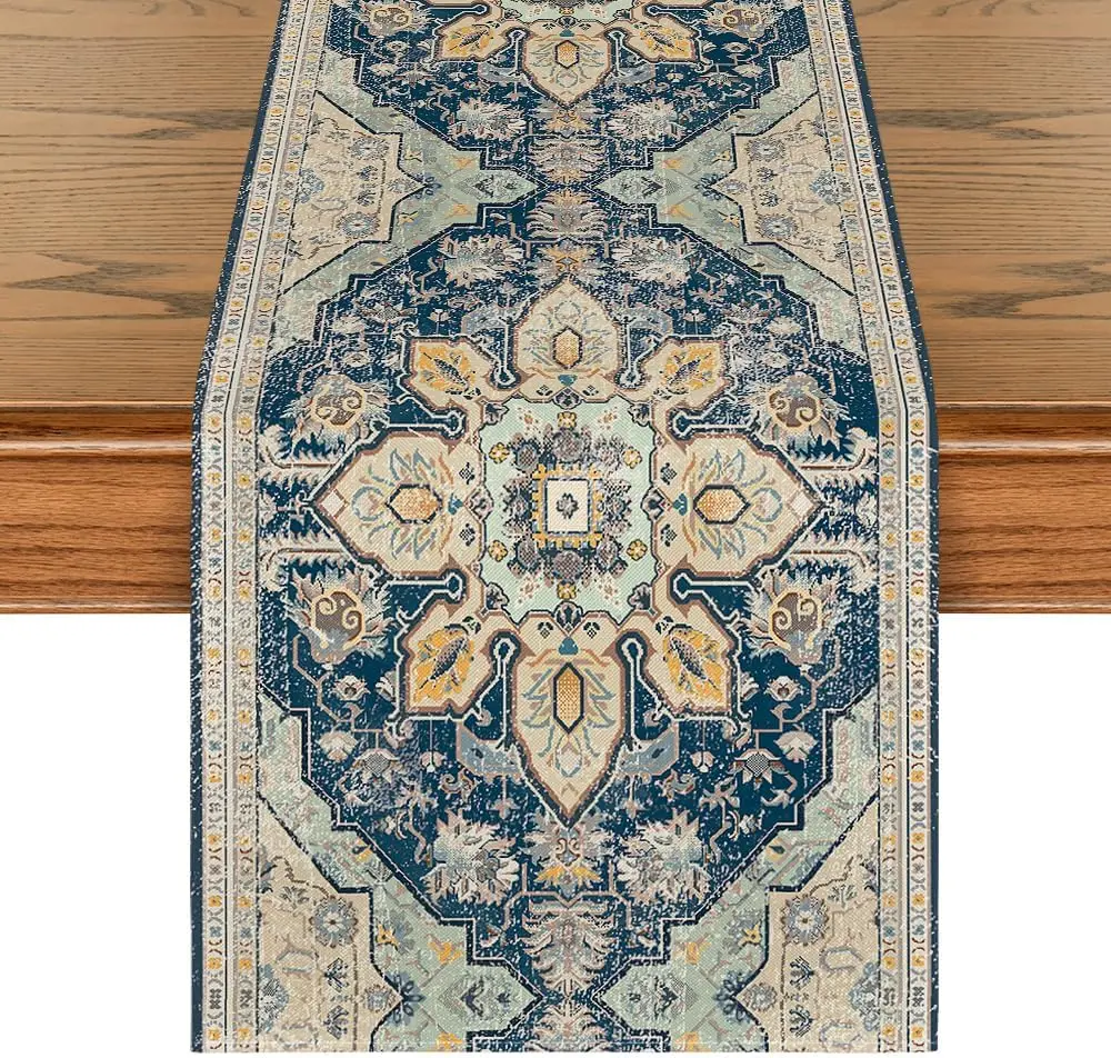 

Льняная скатерть-дорожка черная