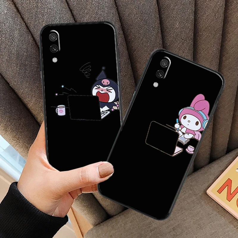 

Kuromi Fashion Cartoon Anime For Xiaomi Redmi 7 7A 8 8A 7 Note 7 8 2021 Pro 8T Phone Case Carcasa Black Funda Back