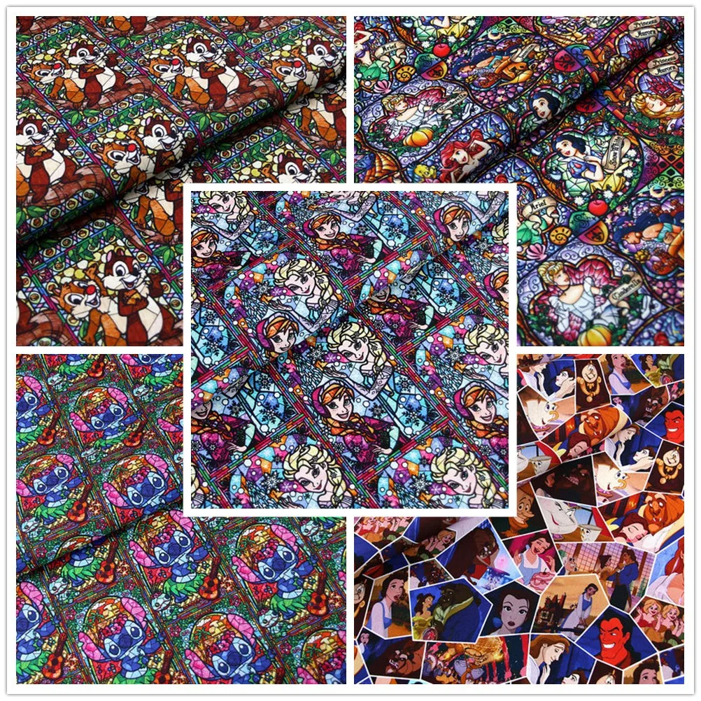 Disney Pricess Elsa Toy Story Marie Cotton Fabric Material Patchwork Sewing Fabrics Quilt Needlework Diy Baby Dress Material