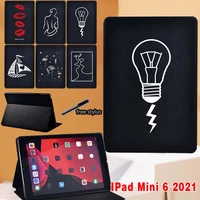 for ipad mini 6 case 2021 simple series pattern cover for ipad mini 6th generation 8 3 inch folding stand case cover