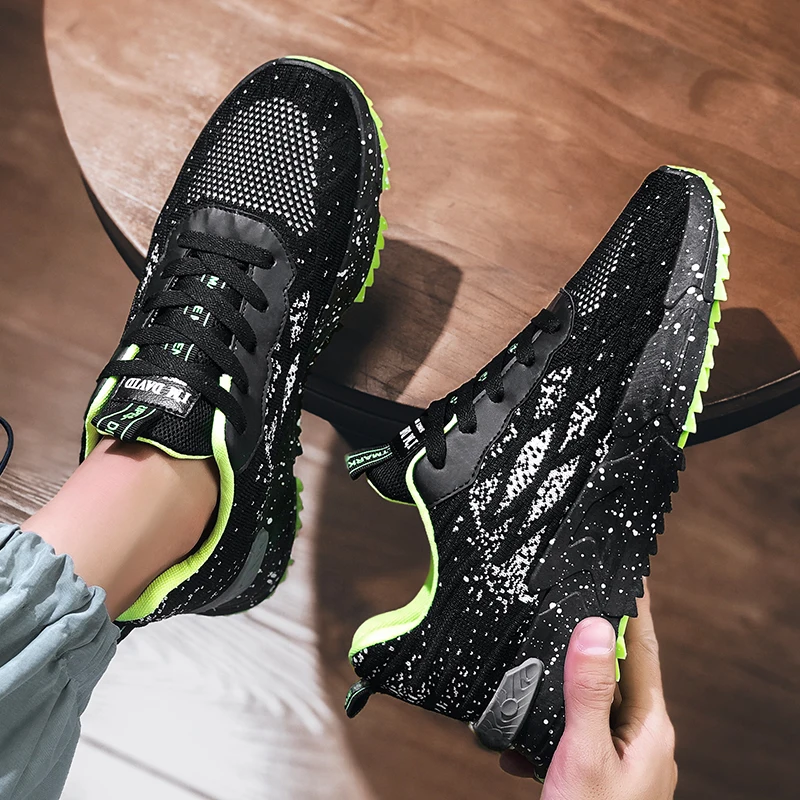 Sneakers Men Running Shoes Platfomrs Breathable Comfortable Fashion Daddy Footwear Mesh Upper Increasing Height Sports Shoes