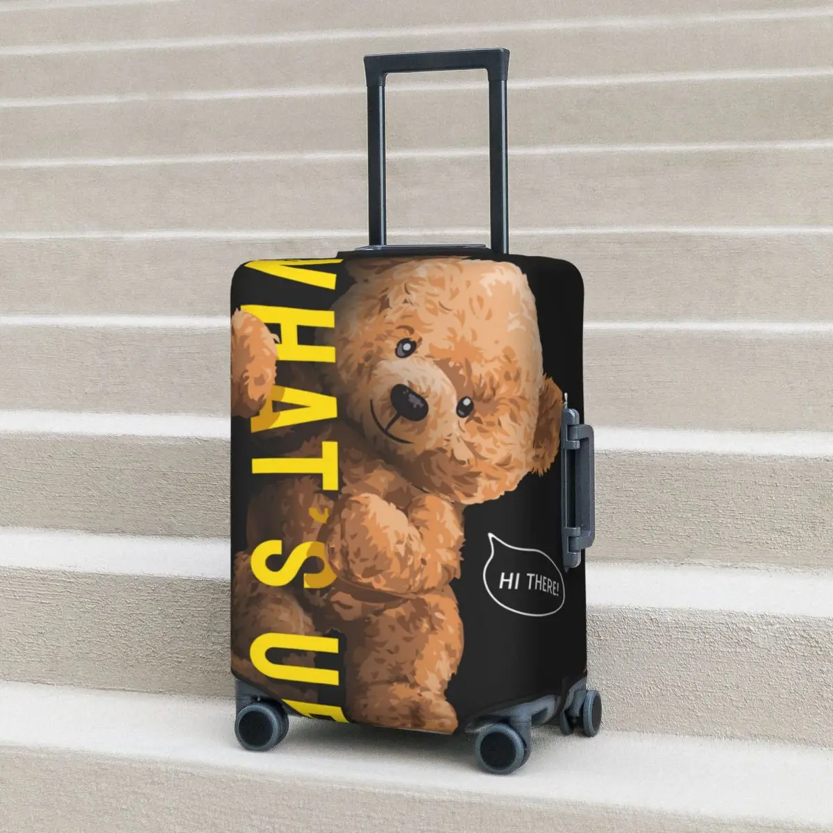 

Toy Bear Suitcase Cover What Is Up Hi There Strectch Travel Protection Luggage Case Vacation