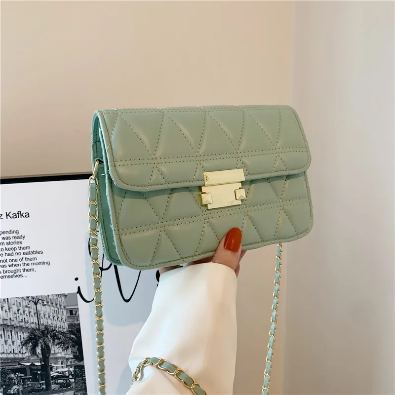 

Shoulder Bag Handbag Women 2022 Classic Chain Small Square Bag Texture Diamond Lock Handbag Small Fragrance Messenger Bag Women