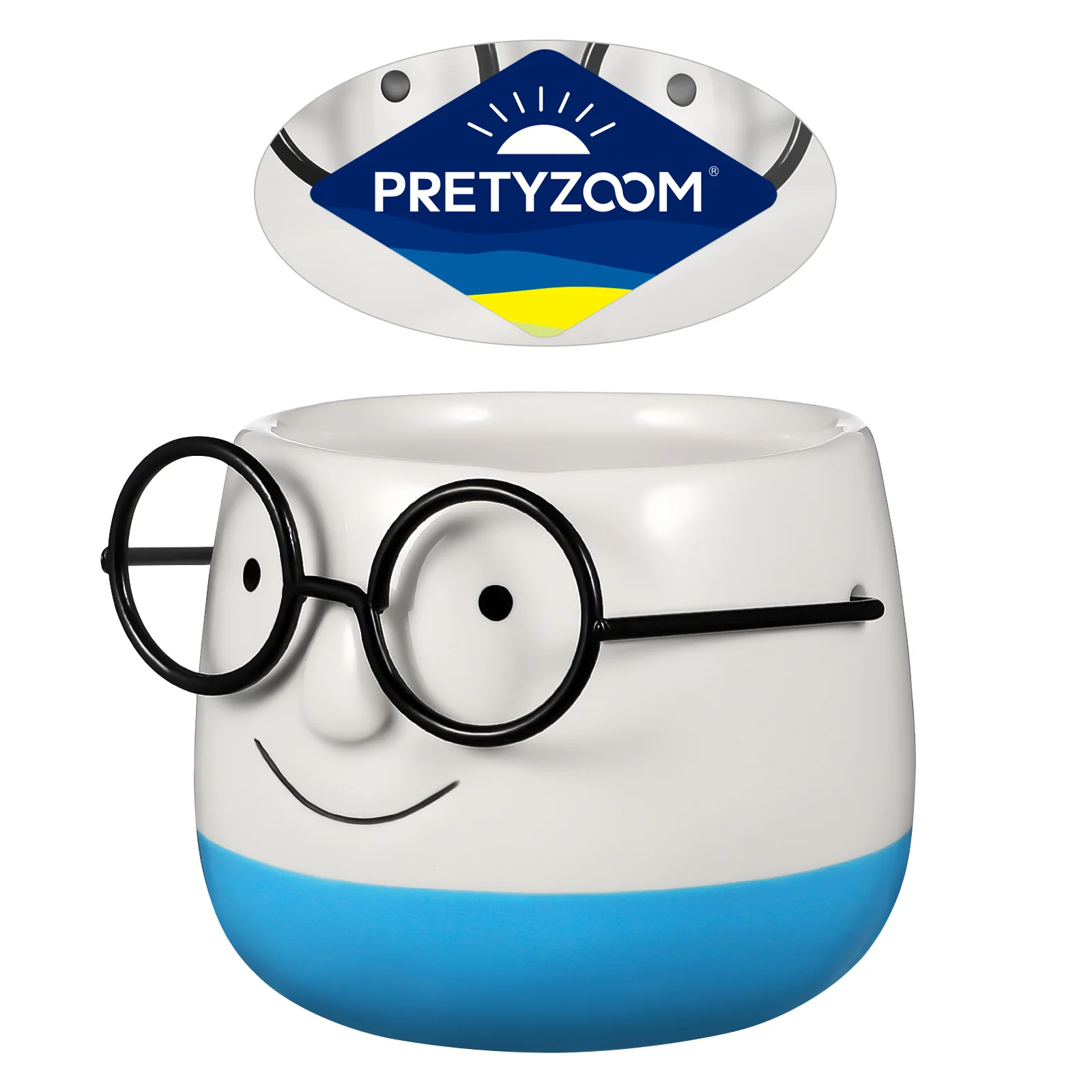 Уникальный цветочный горшок для офиса маленькая кашпо лица с декором в очках