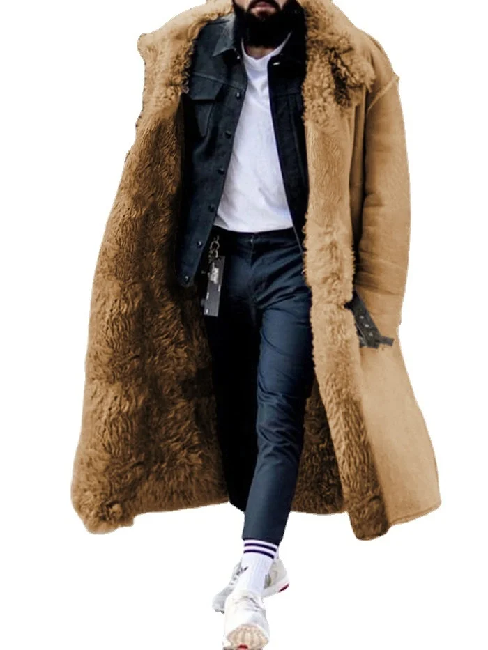 Мужское пальто из искусственного меха, европейская утолщенная куртка