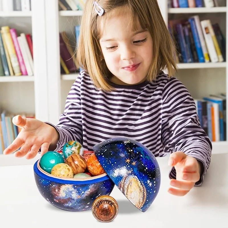 

Деревянная игрушка с солнечной системой, универсальная восьми планетами, обучающая игра, развивающий космический курс, Семейные игрушки, р...