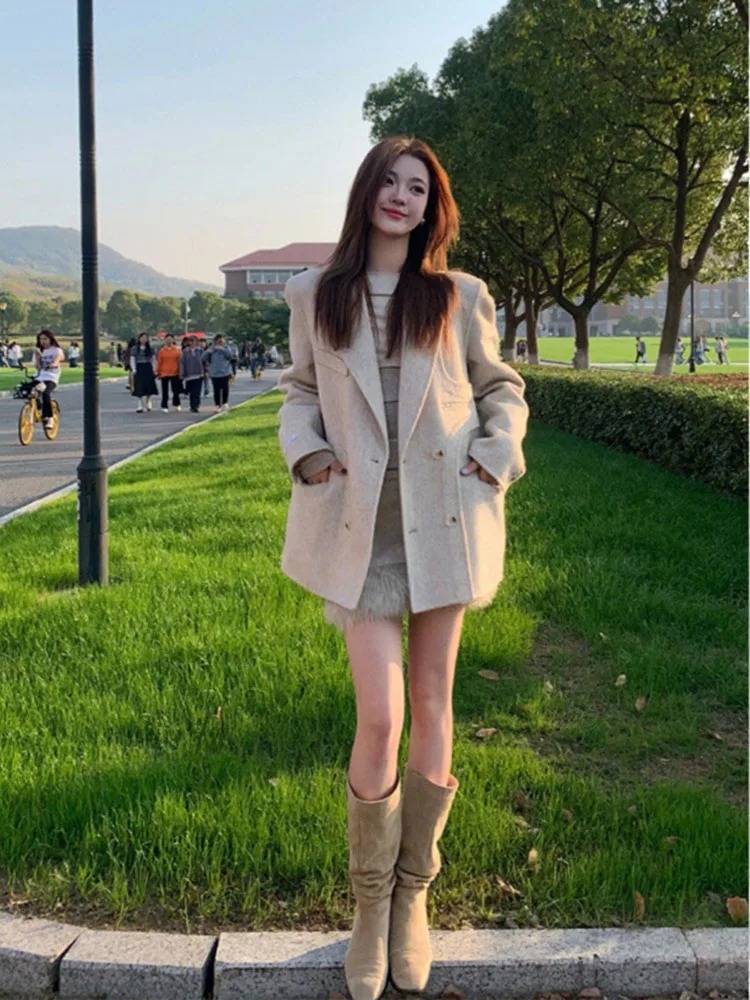 Корейская серия элегантный изысканный двусторонний плюшевый изящный костюм