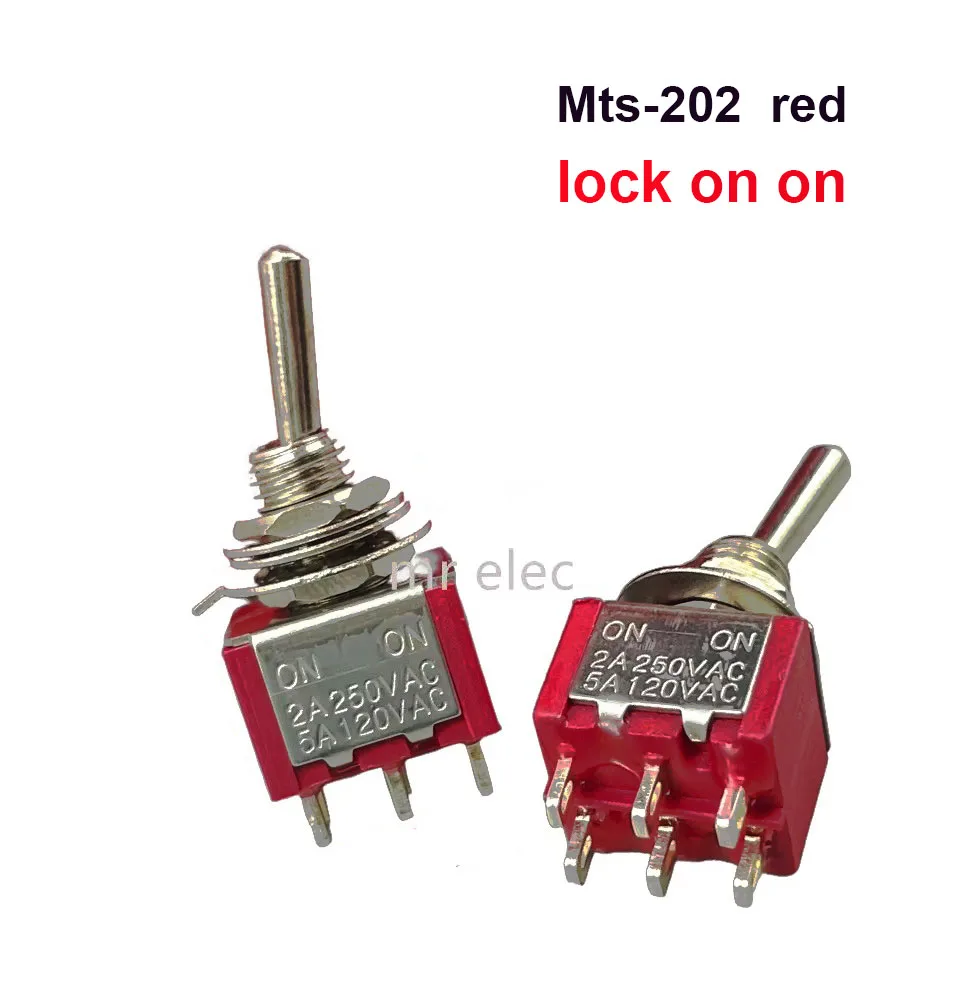

2 шт. Мини-переключатель MTS-202 пластиковый 6А 125В