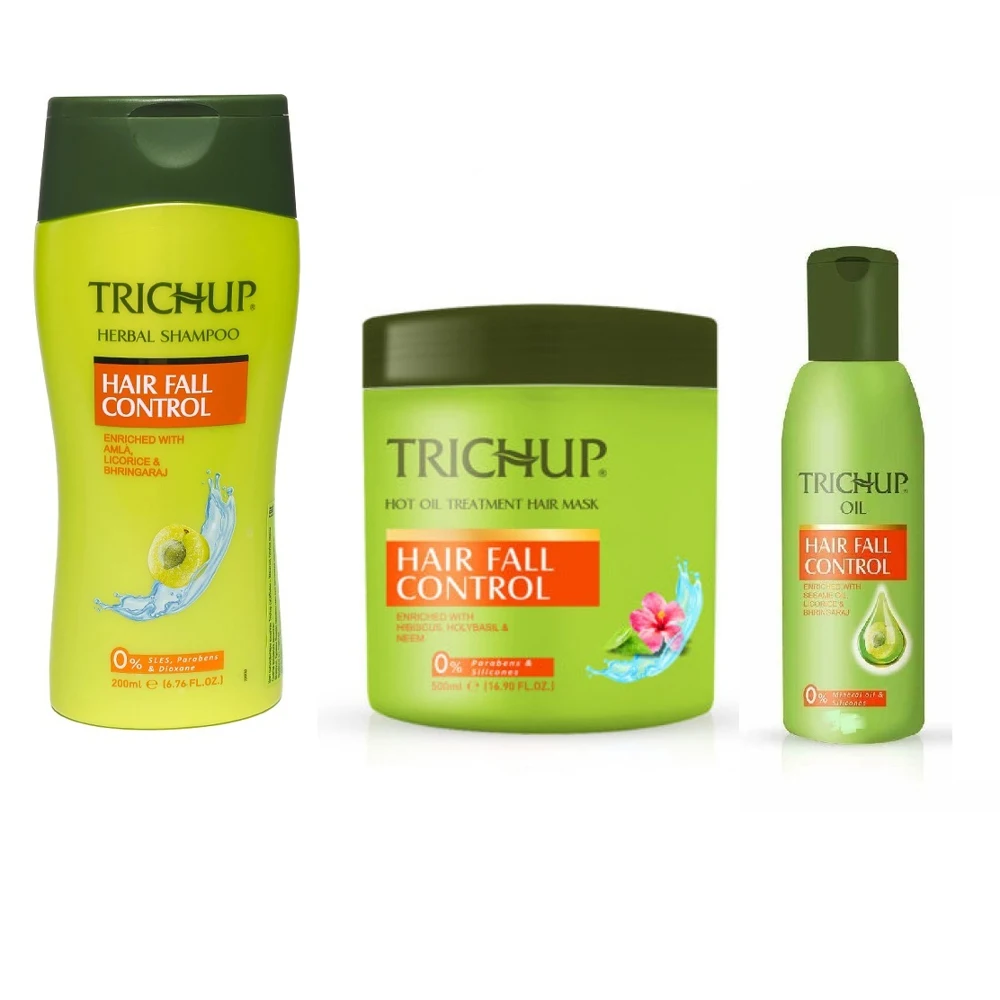 Trichup Набор против выпадения волос шампунь маска и масло (Hair Fall Control) |