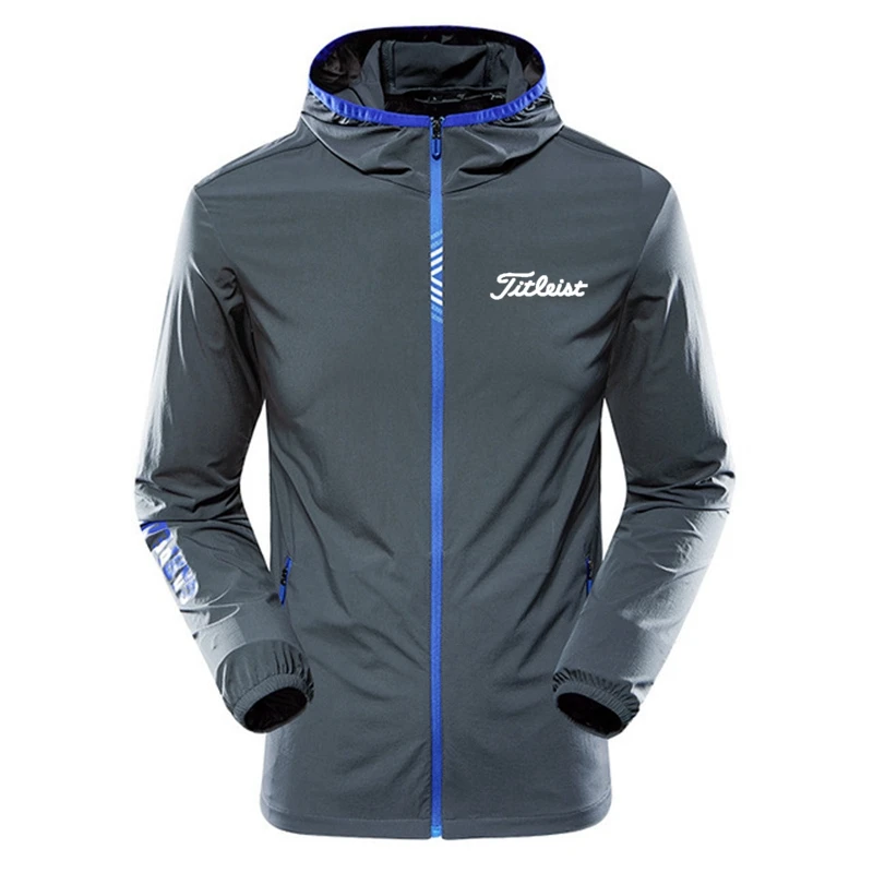 

Men's Summer Thin Golf Jackets 2022 Fashion Casual Hooded Trench Jackets Luxury Brands Zip Bomber Jackets Sports Jackets 4XL