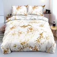3D Digital Marble Bedding Duvet Covers Gold Foil Bed Linen Twin Queen King Size 140x210cm Comforter Cover Set for Girls Adults