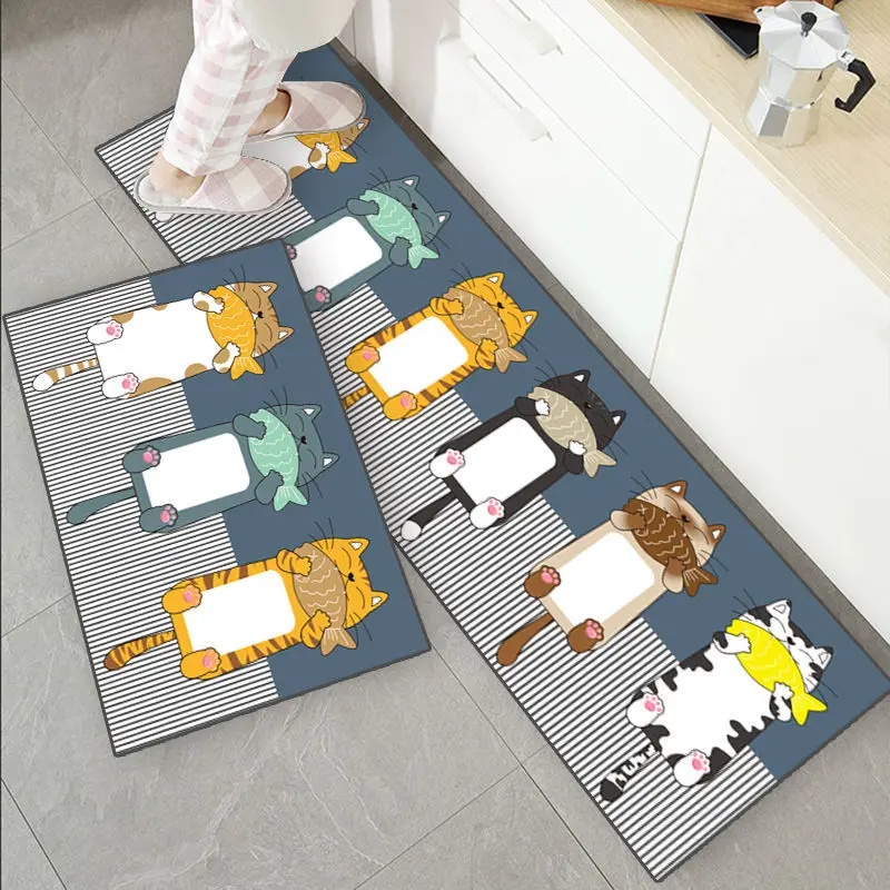 

Anti-slip Kitchen Mat for Floor Dog Cat Printed Bath Carpet Entrance Doormat Tapete Fashion Absorbent Bedroom Prayer Area Rugs