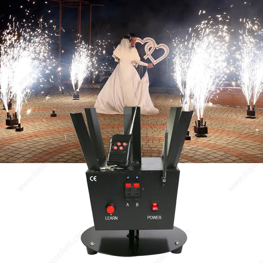 Spin Effect Spark Base Firing System Wireless Dj Remote Control Stage Cold Fountain Fireworks Rotate Fire Machine Wedding Party