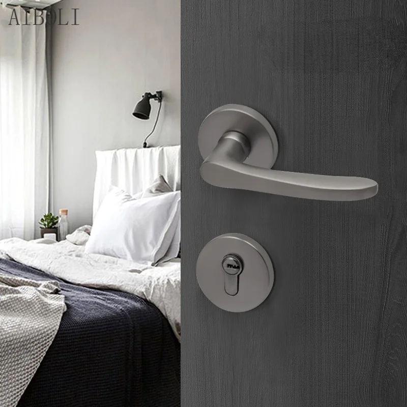

Indoor Door Lock Mute Universal Simple Zinc Alloy Solid Wood Door Split Household Machinery Room Bedroom Door Lock