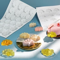 24 even fan shaped flower mousse cake silicone mold diy glue dropping chocolate pudding jelly soft candy grinding tool