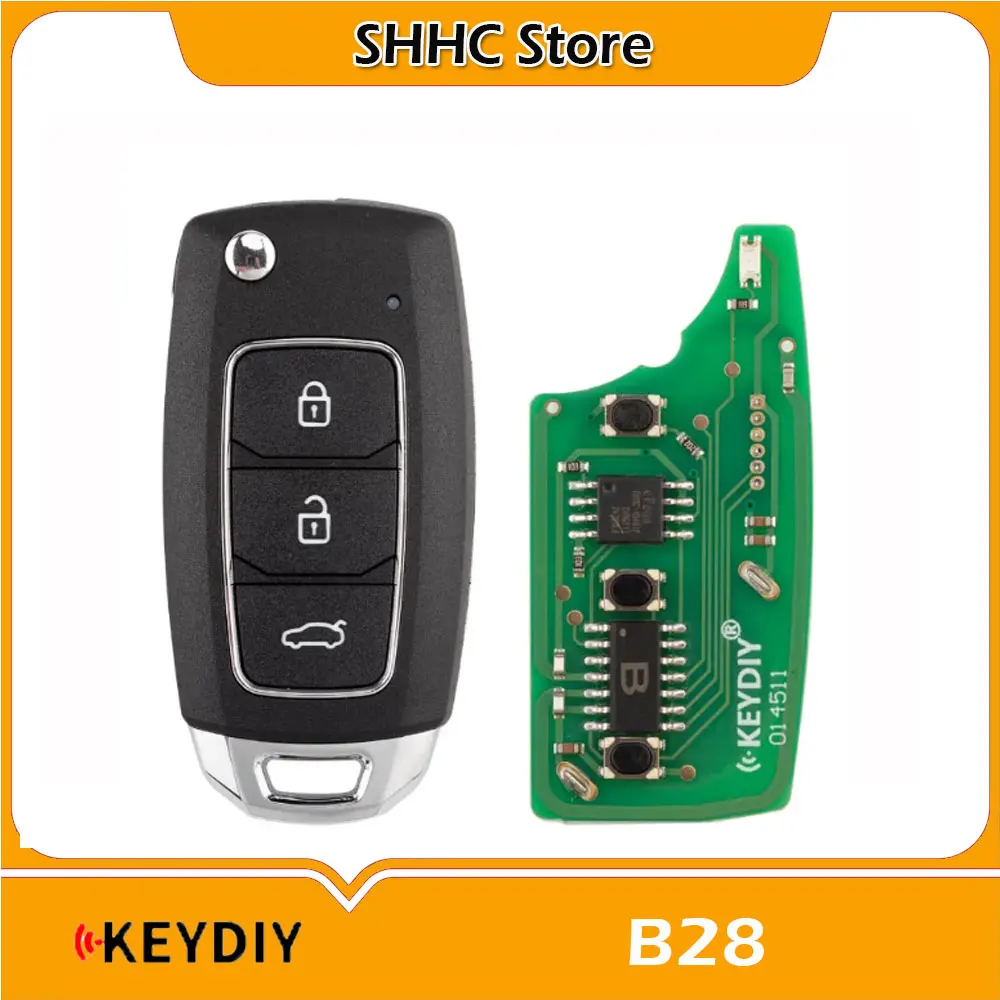 Фото Универсальный проводной автомобильный ключ-пульт Keydiy KD B28 с 3 кнопками в стиле Honda для программаторов ключей KD-X2/KD MINI/KD-MAX №1