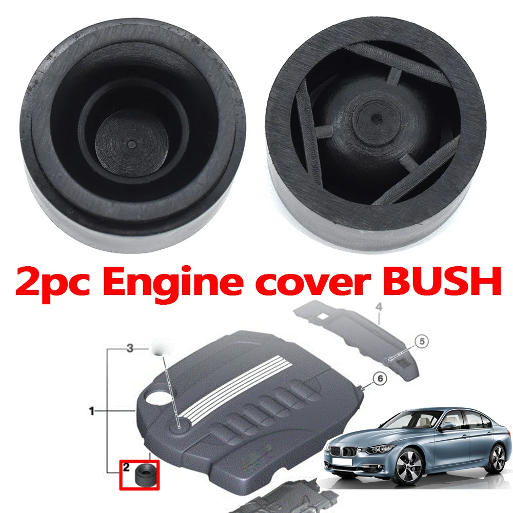 

Крышка двигателя для BMW, резиновая втулка для BMW 1 2 3 4 5 6 7 Series X1 X3 X4 X5 X6 E81 E87 F20 E90 F30 F10 G30 E83 F25 G05 F15, 2 шт.