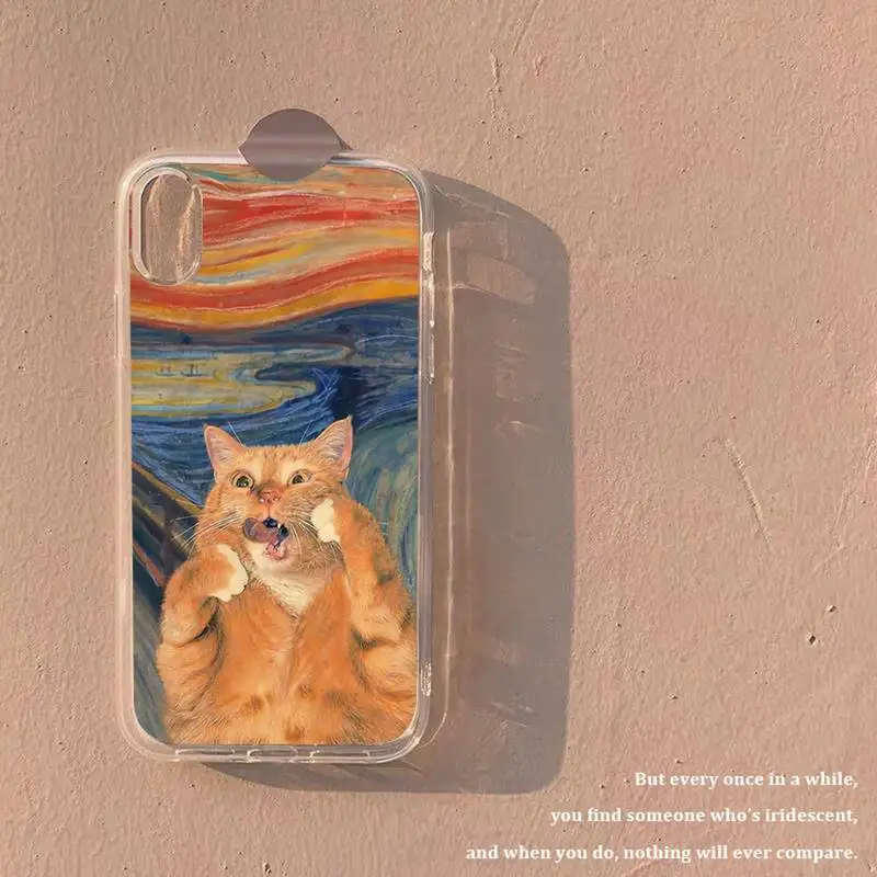 

Famous painting Orange cat Phone Case for iPhone 8 7 6 6S Plus X XS MAX 5 5S SE XR 11 12 13 pro max mini