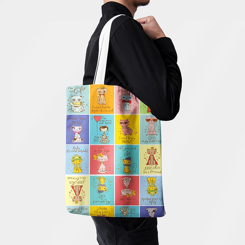 

Delicious Dessert Shopper Bags For Women Fashion Foldable Storage Handbag Tote Bag Large Capacity Shopping Funny Canvas Bag