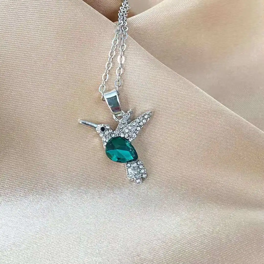 

Fashion Hummingbird Necklace Lovely Moon Rabbit Pendant Glittering Crystal Zircon Party Jewelry Accessories necklaces choker