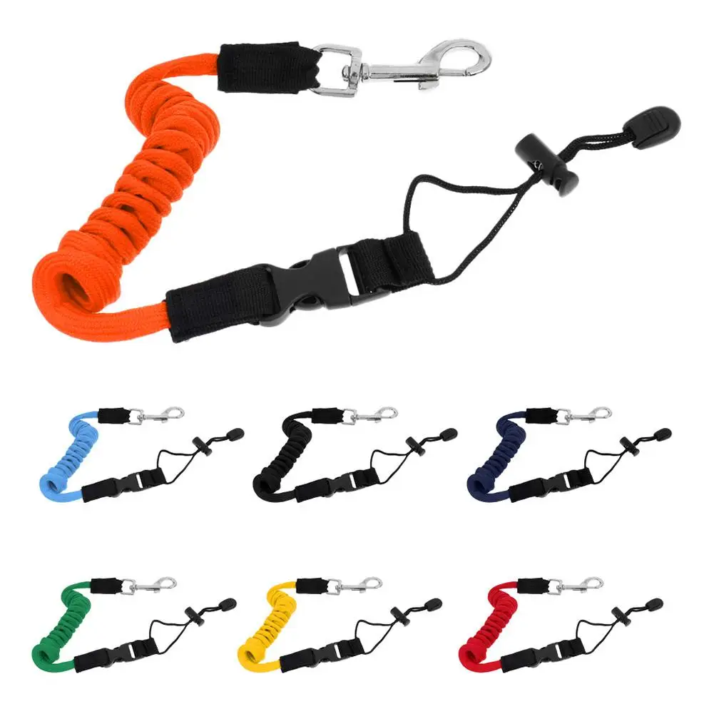 

1PC TPU Elastic Kayak Paddle Leash 55.12 Inch/140cm Anti-lost Rope Boat Accessories With Copper Buckle