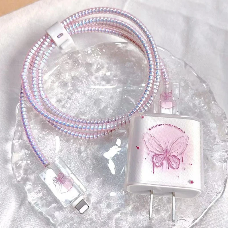 Защитная крышка для зарядного устройства с изображением паука и бабочки