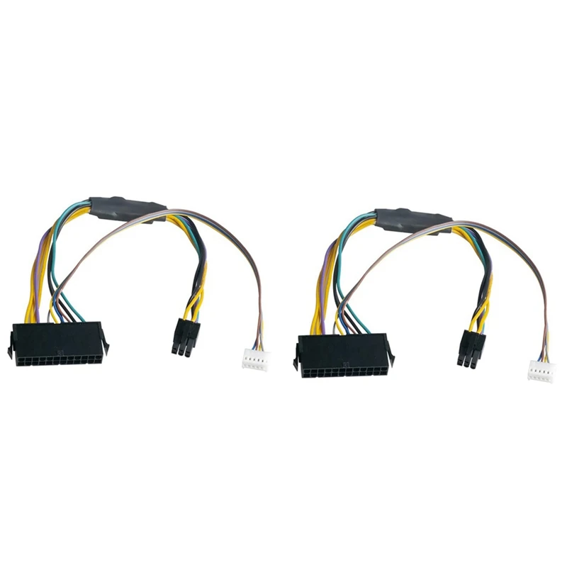 

2 Pcs ATX 24Pin To Motherboard 2Port 6Pin Power Supply Cable For HP Z220 Z230 SFF 30Cm